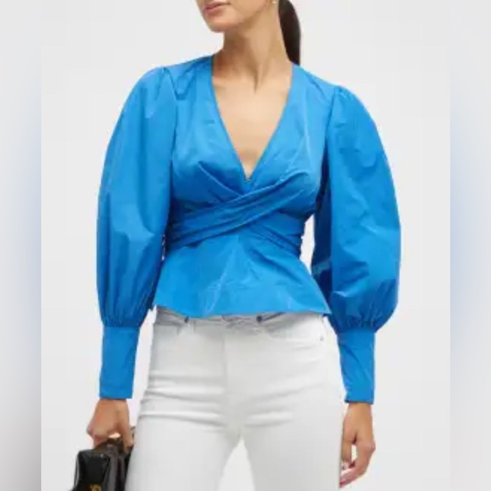 Veronica Beard / Blue Wrap Top